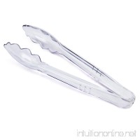 New Star Foodservice 35643 Utility Tong High Heat Plastic Scalloped 9 inch Set of 12 Clear - B009LMM40M